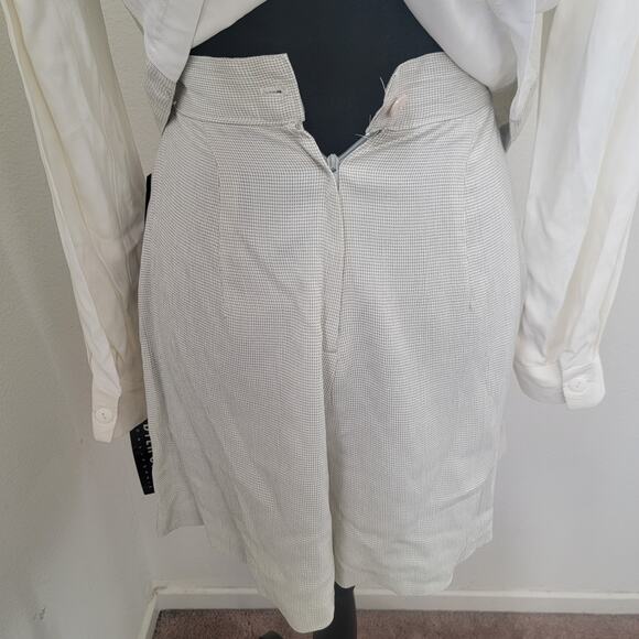 Byer Studio Deadstock Vintage 90s Light Academia Match Set Plaid Vest Shorts USA - Picture 8 of 16